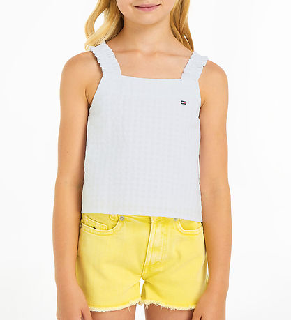 Tommy Hilfiger Top - Seersucker Gingham - Hvid