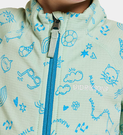 Didriksons Cardigan - Jadis - Doodle Pale Mint