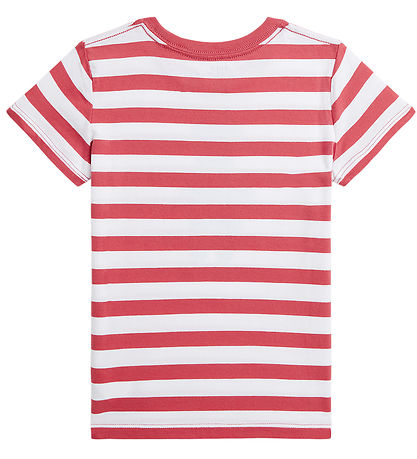 Polo Ralph Lauren T-shirt - Rød/Hvidstribet m. Bamse