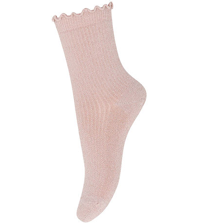 MP Strømper - Rib - Doris - Rose Dust m. Glimmer 