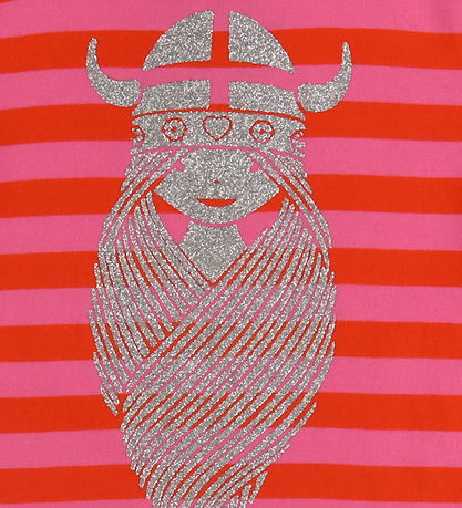 Danefæ T-Shirt - Danebasic - Bright Red/Super Pink Freja