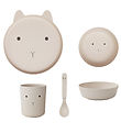 Liewood Spisesæt - Bioplast - 4 dele - Brody - Rabbit Sandy