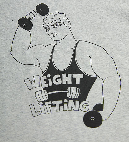 Mini Rodini T-shirt - Weight Lifting - Grå