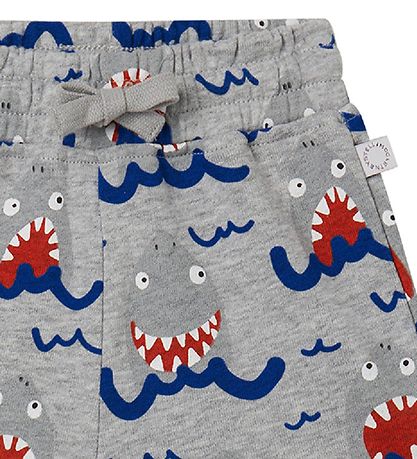 Stella McCartney Kids Sweatshorts - Gråmeleret m. Hajer