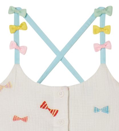 Stella McCartney Kids Kjole - Hvid m. Sløjfer