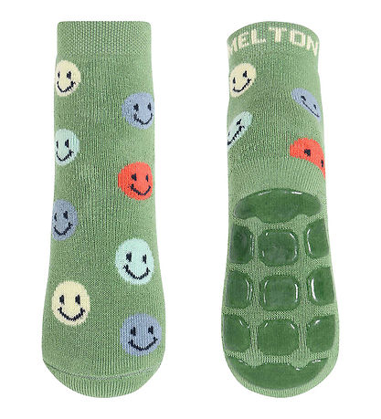 Melton Strømper m. Antiskrid - Let's Go - Watercress