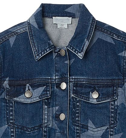 Stella McCartney Kids Denimjakke - Blå/Hvid m. Stjerner