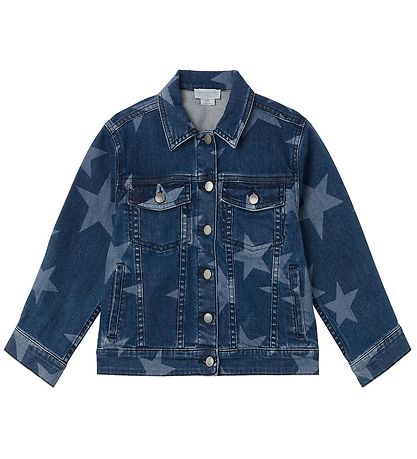 Stella McCartney Kids Denimjakke - Blå/Hvid m. Stjerner