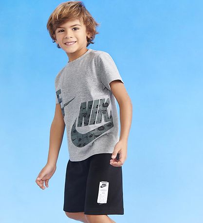 Nike Shortssæt - Shorts/T-shirt - Sort/Grå