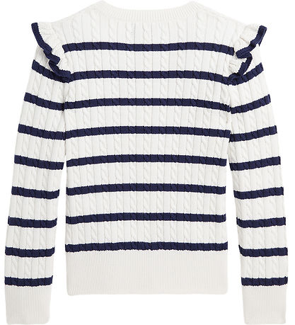Polo Ralph Lauren Cardigan - Strik - Deckwash White/Newport Navy