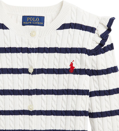 Polo Ralph Lauren Cardigan - Strik - Deckwash White/Newport Navy