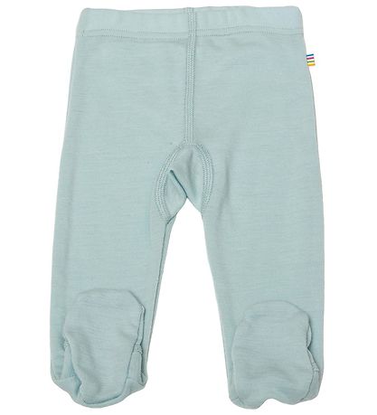 Joha Leggings m. Fødder - Uld - Støvet Blå