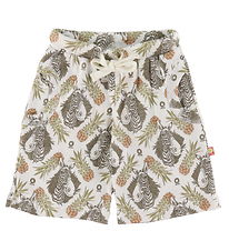Katvig Shorts -  Hvid m. Tropisk Mønster