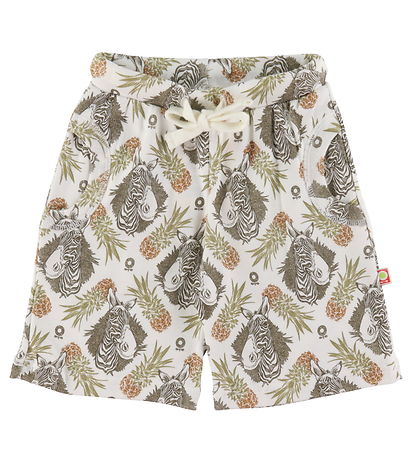 Katvig Shorts -  Hvid m. Tropisk Mønster