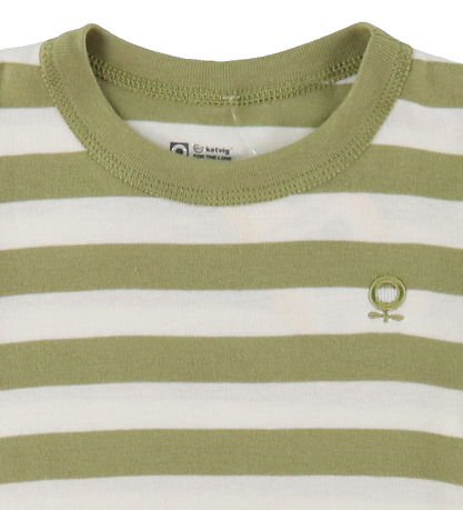 Katvig T-shirt - Grøn/Hvid Stribet