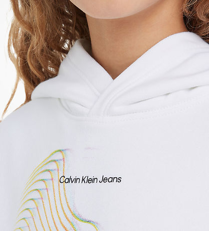 Calvin Klein Hættetrøje - Minimal Graphic - Bright White