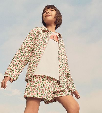 Kenzo Shorts - Denim - Ivory/Rosa m. Blomster