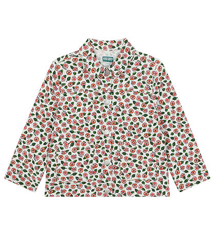 Kenzo Denimjakke - Ivory/Rosa m. Blomster