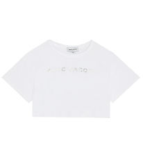 Little Marc Jacobs T-shirt - Cropped - Hvid m. Sølv