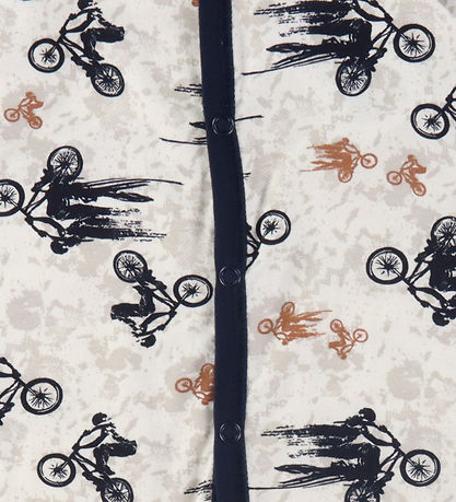 Joha Natdragt - Bambus - Off White/Marineblå m. Cykel