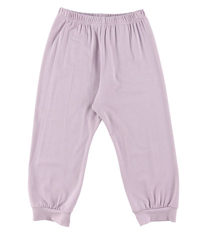 Joha Nattøj - Bambus - Off White/Lilla m. Papegøje