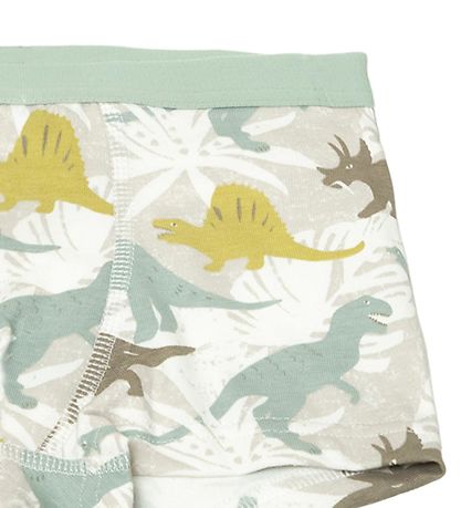 Joha Boxershorts - Off White/Støvet Grøn m. Dino