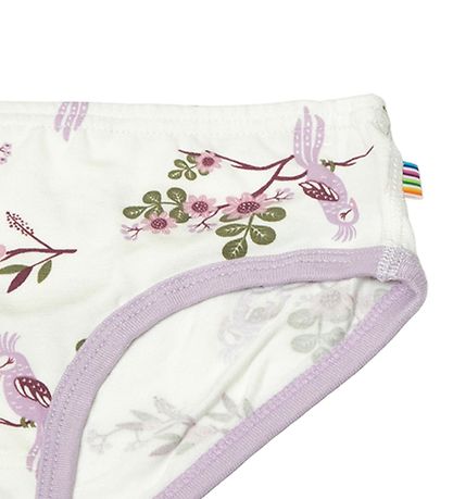 Joha Trusser - Bambus - Off White/Lilla m. Papegøje
