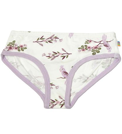 Joha Trusser - Bambus - Off White/Lilla m. Papegøje