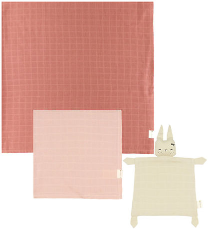 Fabelab Baby Gaveæske - Babysvøb/Stofble/Nusseklud - Dusty Rose 