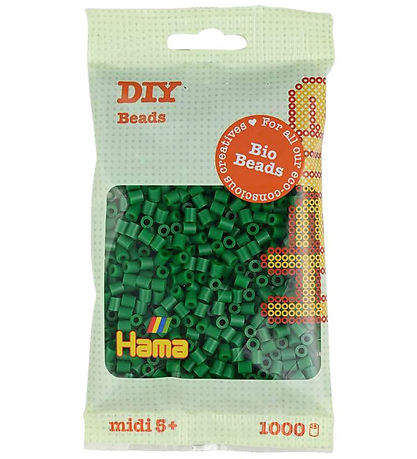 Hama Bio Midi Perler - 1000 stk. - 10 Grøn