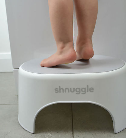 SHNUGGLE Skammel - 38x26x18 cm - Hvid m. Grå