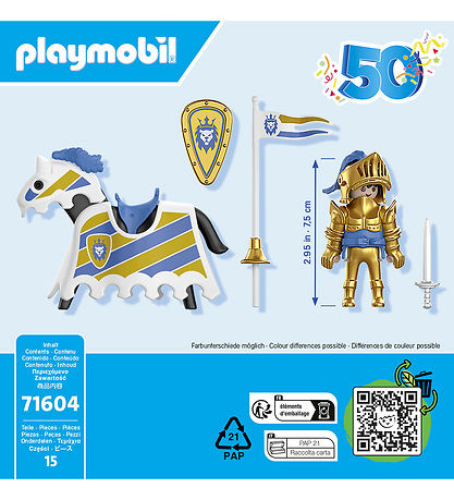 Playmobil Figur - Jubilæumsridder - 71604 - 15 Dele