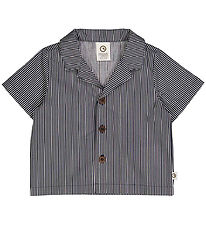 Müsli Skjorte - Poplin Stripe - Balsam Cream/Night Blue