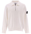 Stone Island Bluse m. Lynlås - Strik - Hvid