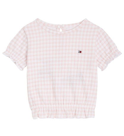 Tommy Hilfiger Sæt - T-shirt/Bloomers - Ruffle Gingham - White/P