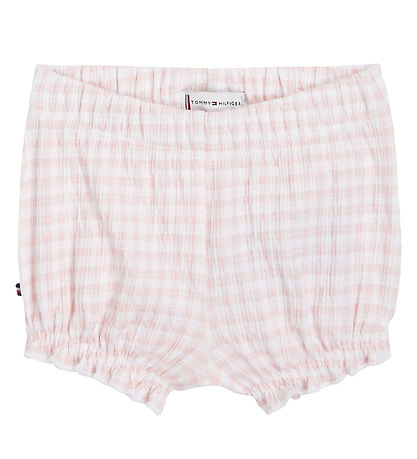 Tommy Hilfiger Sæt - T-shirt/Bloomers - Ruffle Gingham - White/P