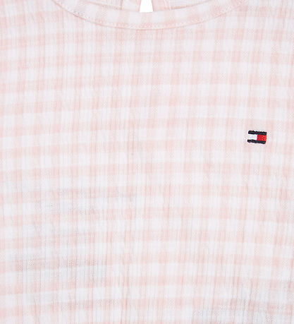 Tommy Hilfiger Sæt - T-shirt/Bloomers - Ruffle Gingham - White/P