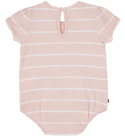 Tommy Hilfiger Body k/æ - Rib - Whimsy Pink/White Stripe