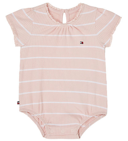 Tommy Hilfiger Body k/æ - Rib - Whimsy Pink/White Stripe