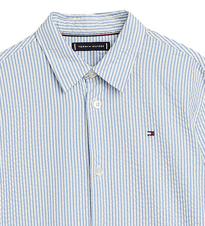 Tommy Hilfiger Skjorte - Seersucker - Blue Spell Stripe