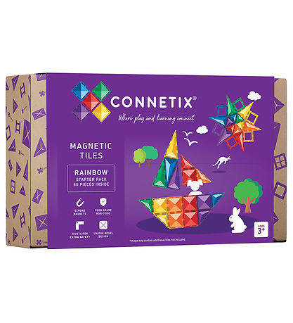 Connetix Magnetsæt - 60 Dele - Rainbow Starter Pack