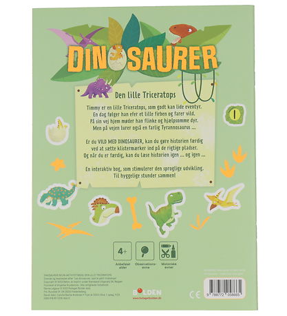 Forlaget Bolden Klistermærkebog - Dinosaurer: Den Lille Tricerat