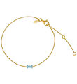 Design Letters Armbånd - 20 cm - Bow Tie - Guld/Lyseblå