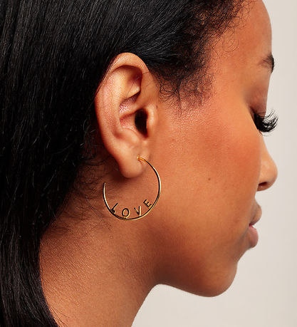 Design Letters Ørering - 1 stk. - Love Hoop - Guld