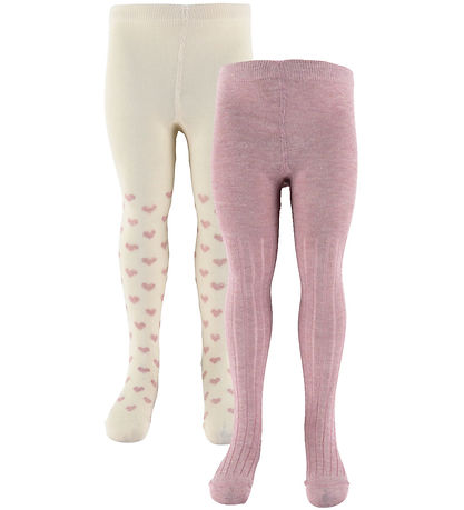 Minymo Strømpebukser - 2-pak - Light Rose