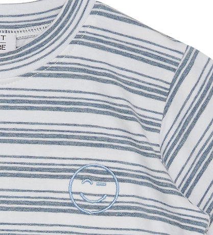 Hust and Claire T-shirt - HCArthur - Blue Fog Melange m. Striber