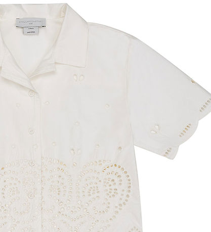 Stella McCartney Kids Skjorte - Ivory m. Hulmønster