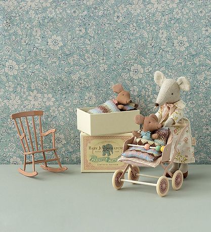 Maileg Mus - Sove/Vågen Baby Mus i Tændstikæske - Blå