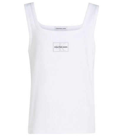 Calvin Klein Top - Rib - Badge Square - Bright White