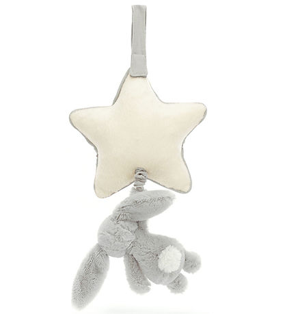 Jellycat Musikuro m. Stjerne - Bashful Bunny - Silver 
